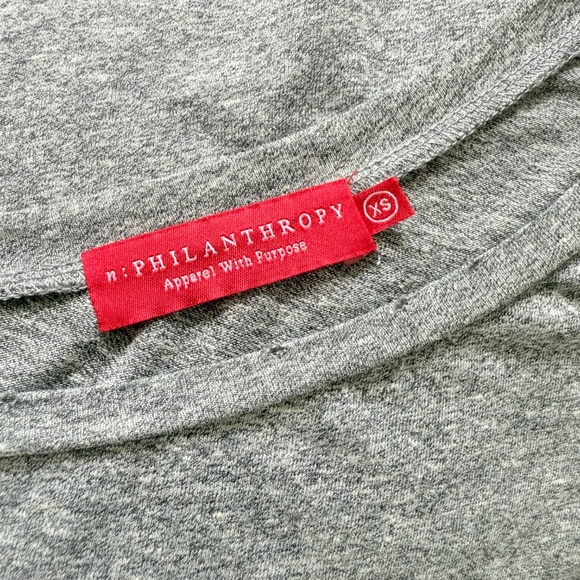Philanthropy Asymmetrical Tee in Heather Gray, Sz XS - Picture 8 of 8